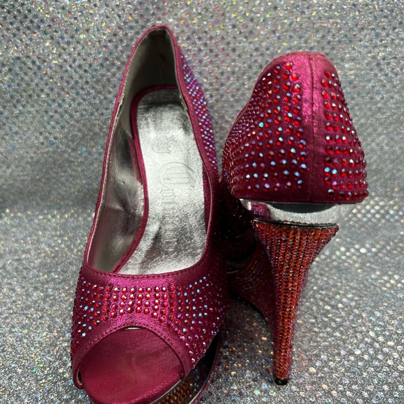 Lady Couture Flamingo Pink and Silver Sequin Platform Sandal Sz 8 EUC with tags - Picture 4 of 9